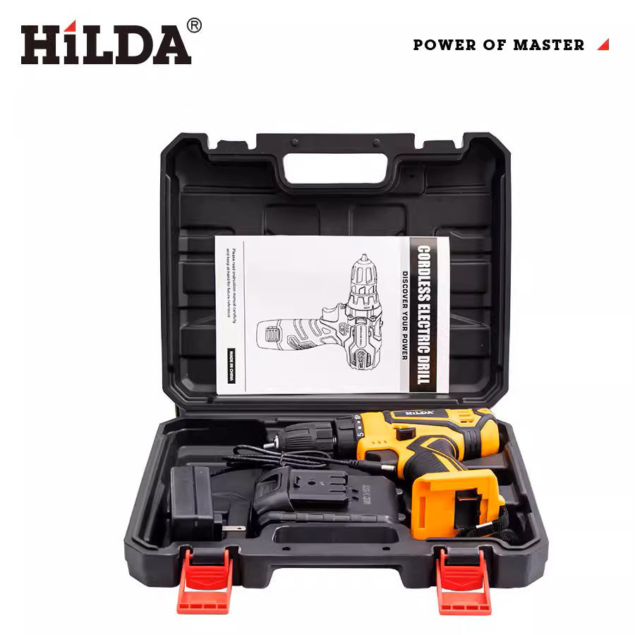 HILDA 12V 16.8V 21V Cordless Drill Electric Screwdriver Mini Wireless Power Driver DC Lithium-Ion Battery Power Tools
